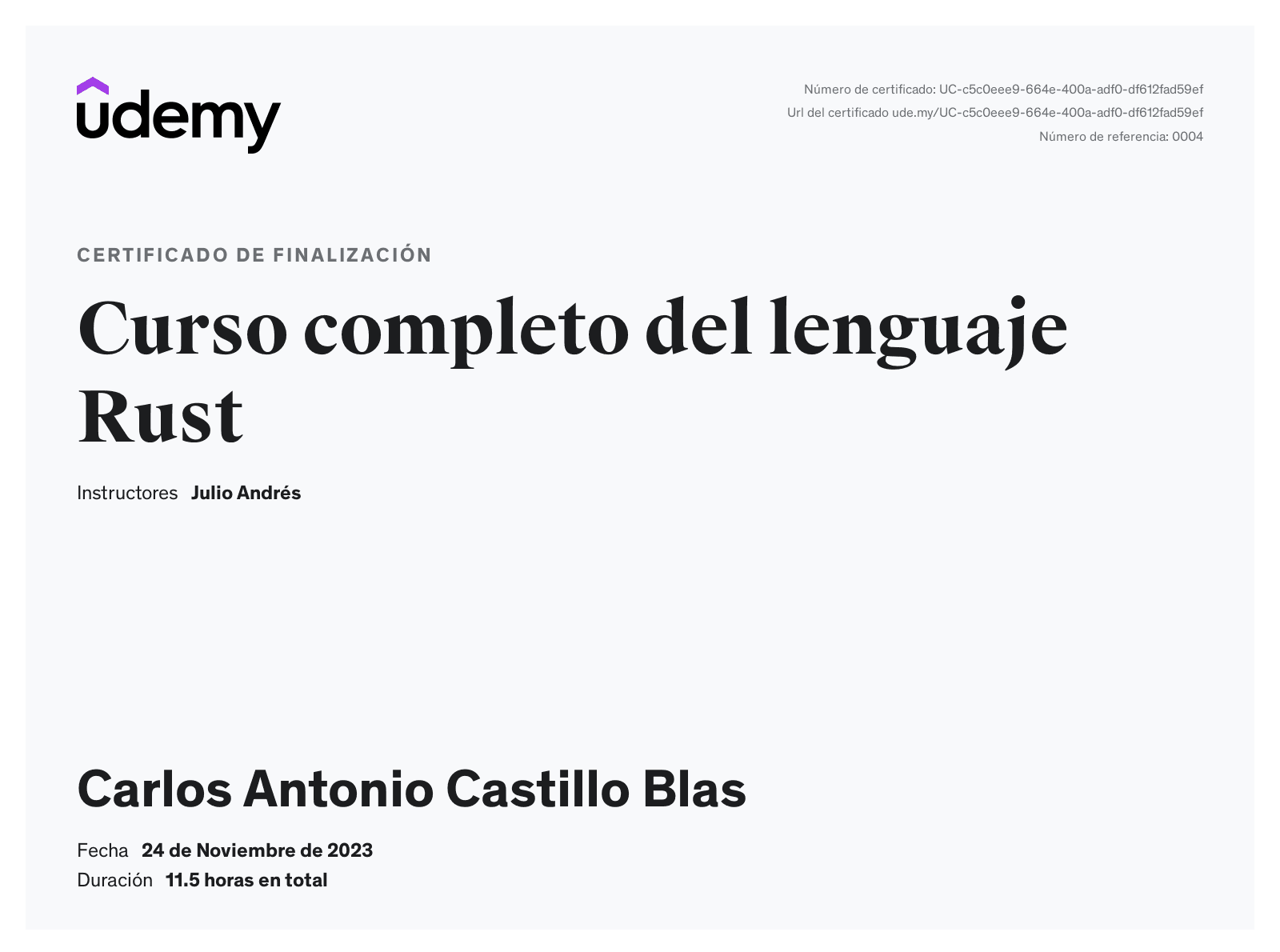 Curso completo del lenguaje Rust